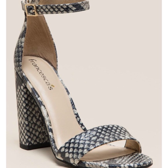 black and white snakeskin heels